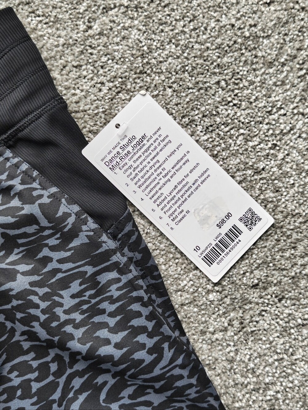 NWT Lululemon Dance Studio Mid-rise Joggers - Leopard Warp Black - Picture 3 of 4
